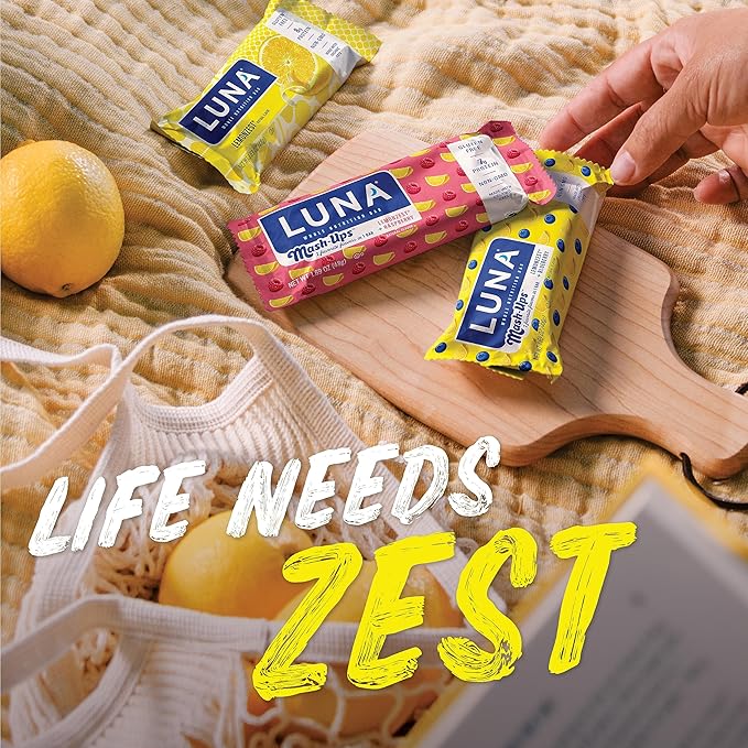 Clif Bar Luna Minis Energy Bar - Box of 12 1.69oz (48g) Bars (Lemon Zest)
