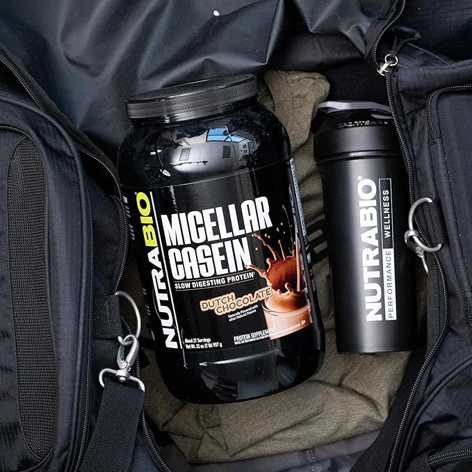 NutraBio Micellar Casein Protein Powder, 2 lbs, Dutch Chocolate