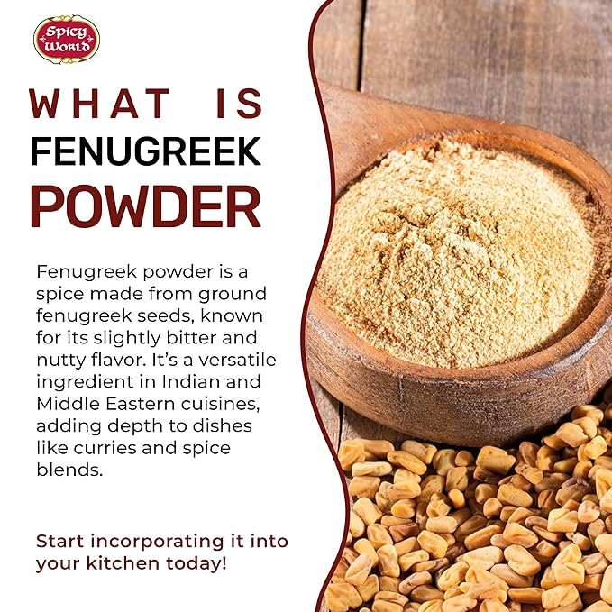 Spicy World Fenugreek Seed Powder 5 Pound Bulk Bag - Ground Methi Seeds, Natural Indian Spice