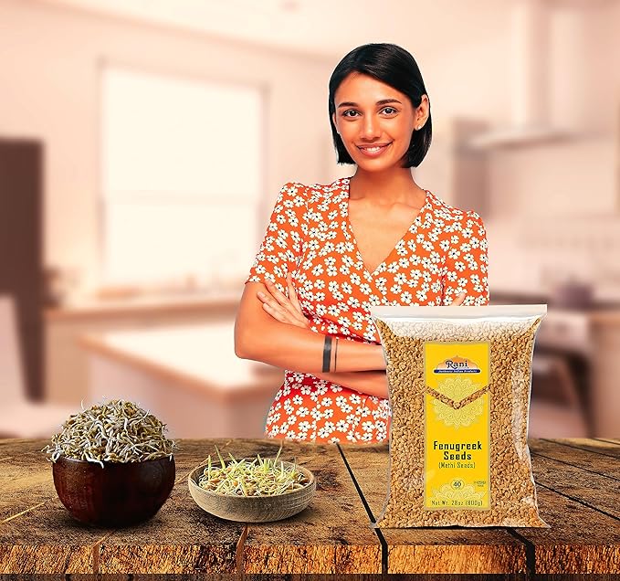 Rani Fenugreek (Methi) Seeds Whole 128oz (8lbs) 3.62kg Bulk PET Jar, Trigonella foenum graecum ~ All Natural | Vegan | Gluten Friendly | Non-GMO | Indian Origin, used in cooking & Ayurvedic spice