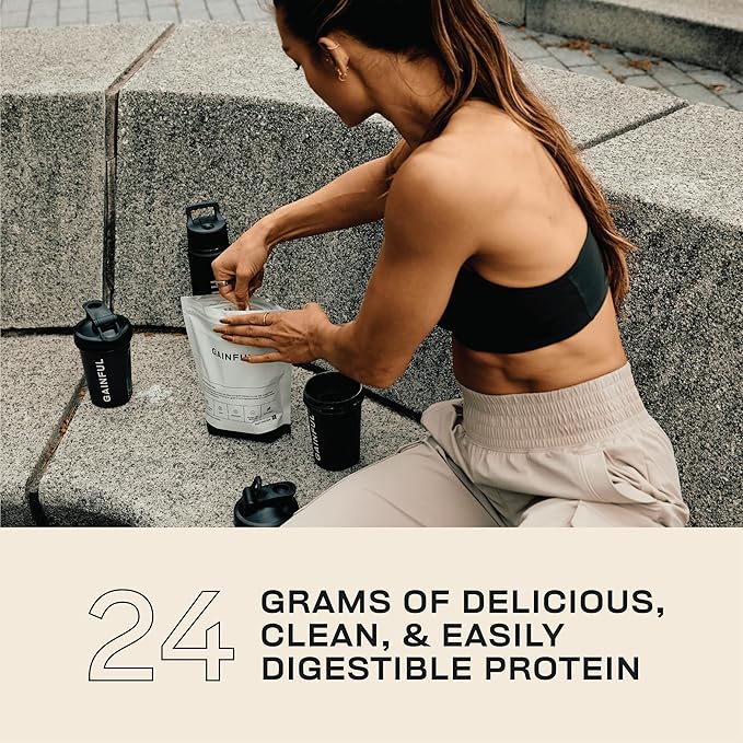 Gainful Vegan Protein Powder Get Lean Bundle, Meal Replacement, Post Workout Support, Organic Rice + Pea Protein, Unflavored w/Chocolate, Vanilla, Strawberry & Variety Pack Flavor Boosts, 28 Servings