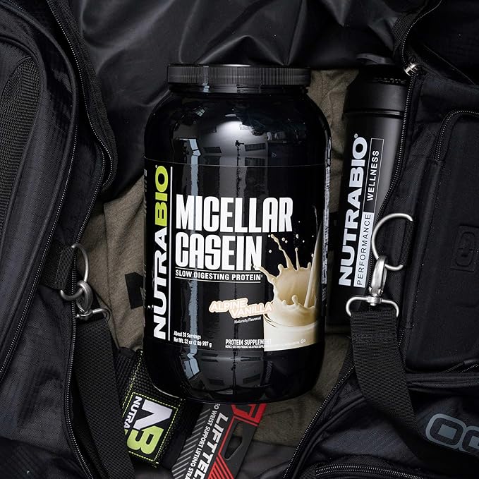 NutraBio Micellar Casein Protein Powder- Casein Protein Powder- Slow Digesting - Muscle Growth - Essential Amino Acids - Non-GMO - Gluten & Soy Free- 2 lbs Vanilla