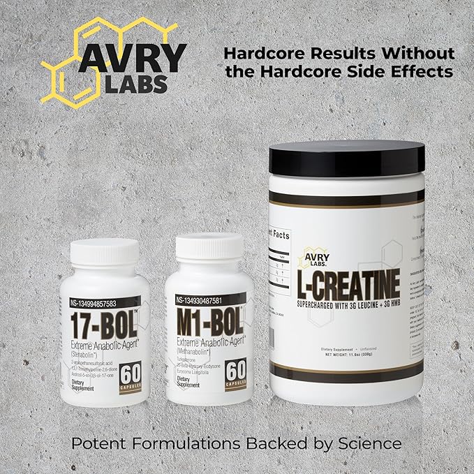 Avry Labs Extreme Anabolic Supplement – Pre-Workout Dietary Supplement, Lean Muscle Builder & Fat Burner – Supports Protein Synthesis, Testosterone Levels & Muscle Growth – Vegan, 60 Capsules