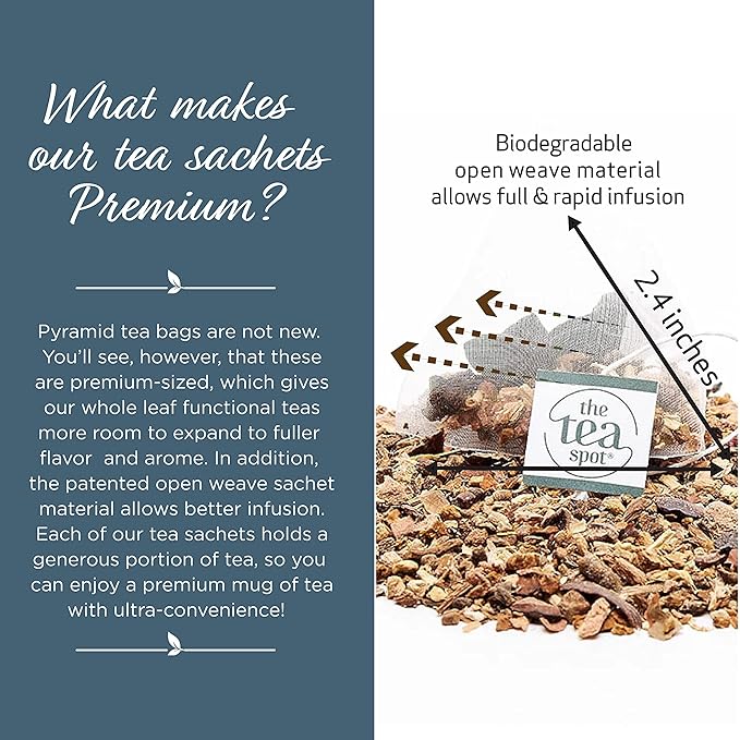 The Tea Spot Organic Ashwagandha herbal tea with Adaptogen for immune support & stress management | Blend of dandelion, chaga & Ashwagandha | No additives - 15 Tea Bags