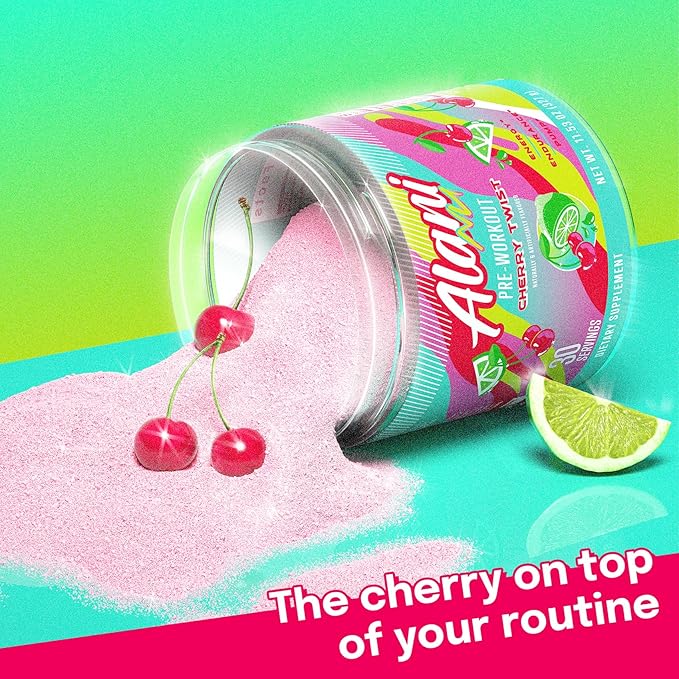 Alani Nu Pre Workout Powder Cherry Twist | Amino Energy Boost | Endurance Supplement | Sugar Free | 200mg Caffeine | L-Theanine, Beta-Alanine, Citrulline | 30 Servings