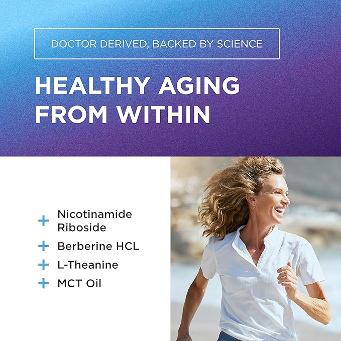 DR. EMIL NUTRITION NAD+ Boost - Nicotinamide Riboside Supplement for Longevity, Healthy Aging & Cellular Regeneration - NAD Supplement with with Berberine, L-Theanine & Niacin - 30-Day Supply