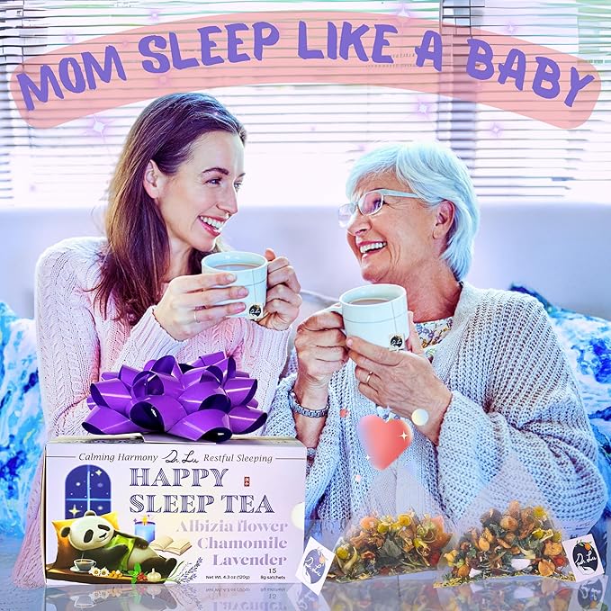 Dr. Lu’s Happy Sleep Tea | 100% Natural Calming Tea for Stress Relief | Bedtime Tea for Fast, Deep, Restful Sleep | Handcrafted Sleepy Tea with Chamomile, Lavender, Lemon Balm & 8 More Relaxing Herbs