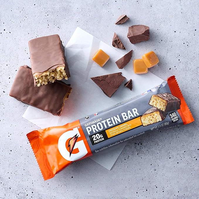 Gatorade Whey Protein Bars, Chocolate Caramel,12 Count (Pack of 1)