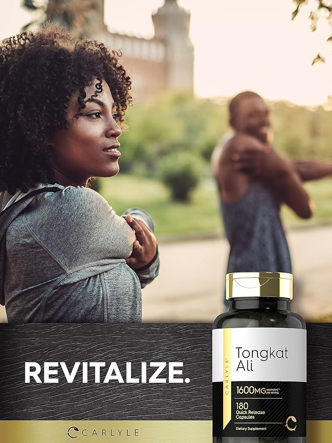 Carlyle Tongkat Ali for Men | 1600mg | 180 Count | Longjack Supplement | Eurycoma Longifolia | Non-GMO and Gluten Free