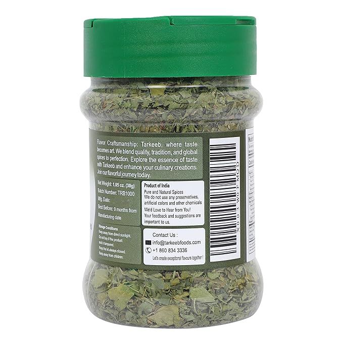 Tarkeeb Fenugreek Leaves Dried (Kasoori Methi) | All Natural | Salt-Free | Vegan | No Colors | Gluten Free | NON-GMO | Indian Origin |