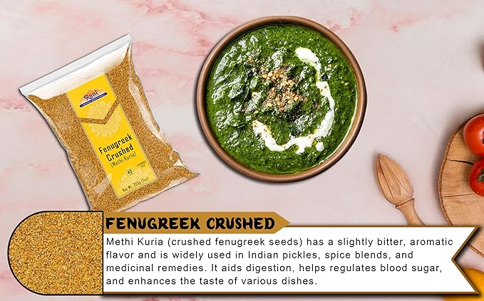 Rani Fenugreek (Methi) Seeds Crushed 7oz (200g) Trigonella foenum graecum ~ All Natural | Vegan | Gluten Friendly | Non-GMO | Indian Origin, used in cooking & Ayurvedic spice
