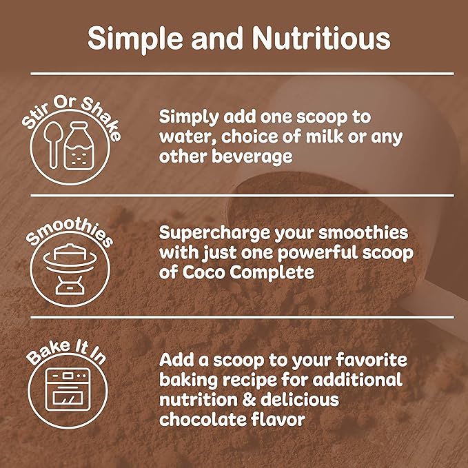 Coco Complete by New Vitality – Immune System and Boosting Superfood Powder Supplement, Energy Support, Sugar Free, Real Cocoa Powder & Green Tea Extract, Chocolate Flavor, 30 Servings