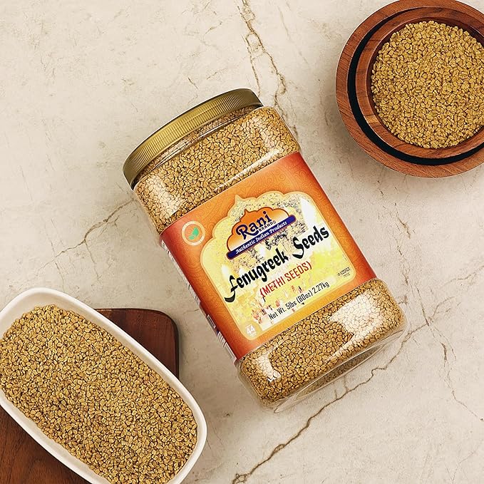 Rani Fenugreek (Methi) Seeds Whole 80oz (5lbs) 2.27kg Bulk PET Jar, Trigonella foenum graecum ~ All Natural | Vegan | Gluten Friendly | Non-GMO | Kosher | Indian Origin, used in cooking & Ayurvedic