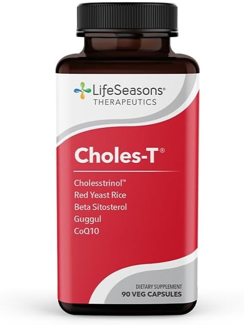 LifeSeasons - Choles-T - Cholesterol Support Supplement - Promotes Healthy Heart & Liver Function - Maintains Normal Levels - Red Yeast Rice, CoQ10, Guggul & Phytosterols - 90 Capsules