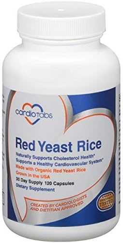 Red Yeast Rice - 30 Day Supply of 1200 mg Red Yeast Rice Supplements - Gluten Free Capsules Made with Certified Organic Red Yeast - 100% American Made Health Supplements - 120 Capsules