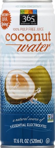 365 by Whole Foods Market, Coconut Water, 17.6 Fl Oz (Pack of 4)