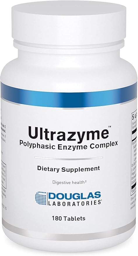 Douglas Laboratories Ultrazyme (Polyphasic Enzyme Complex) | Active Digestive Enzymes to Support Protein and Carbohydrate Digestion* | 180 Tablets