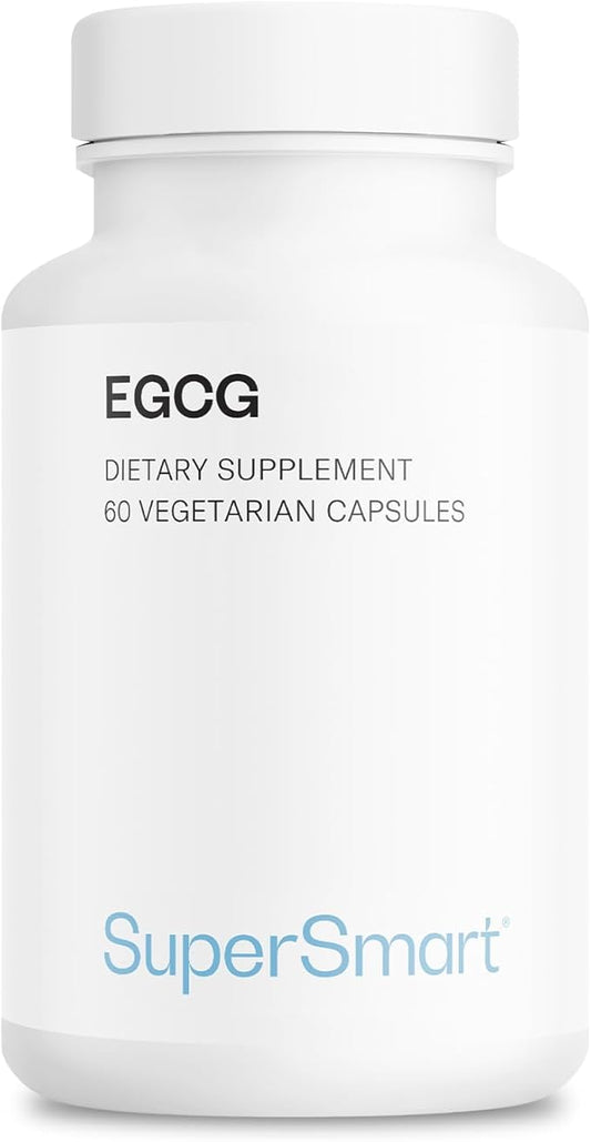 Supersmart - Sunphenon EGCg Supplement 480mg per Day (Patented & High Strength) - 94% EGCg Green Tea Extract Teavigo - Potent Bioavailable Antioxidant | Non-GMO & Gluten Free - 60 Vegetarian Capsules