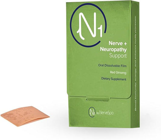 Nerve Support Oral Dissolvable Film N1 by NerveSpa - Improve Flow, Build Immunity, Support the Nervous System, 10 Films/box - Boost energy, and enhance bodily processes.