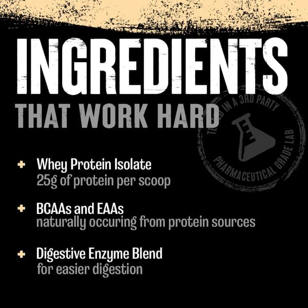 Animal Whey Isolate Protein Powder - Loaded for Pre & Post Workout Muscle Builder and Recovery with Digestive Enzymes for Men & Women - 25g Protein, Great Taste, Low Sugar - Frosted Cinnamon Bun 4 lbs