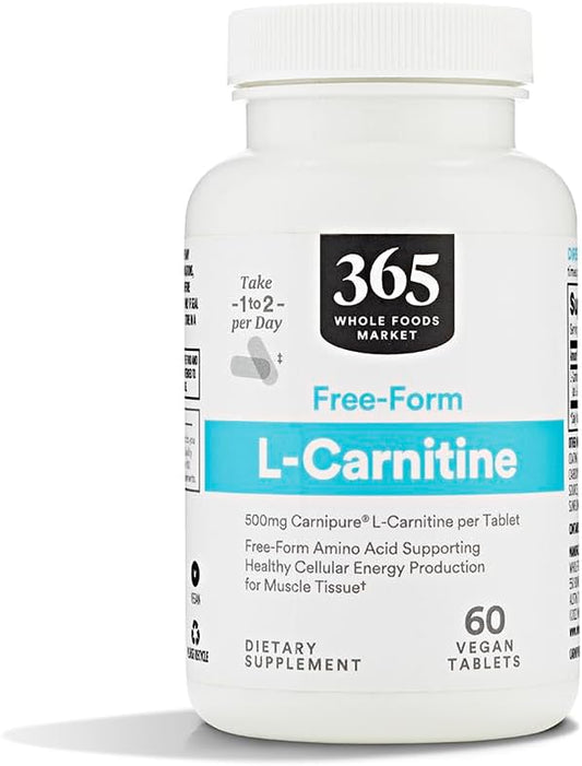 Whole Foods Market, Free-Form L-Carnitine 500mg, Vegan, 60 Count