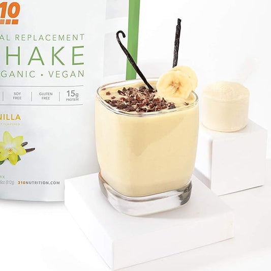 310 Nutrition Vegan Organic Plant Protein Powder and Meal Replacement Shake Gluten, Dairy and Soy Free - 0g of Sugar (14 Servings, ORGANIC VANILLA)