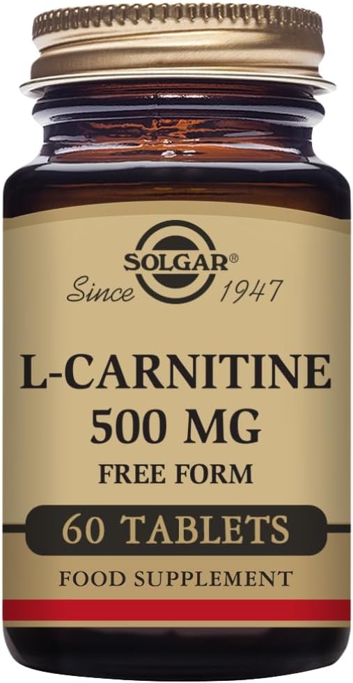 Solgar L-Carnitine 500 mg - 60 Tablets - Non-GMO, Vegan, Gluten Free, Dairy Free, Kosher - 30 Servings