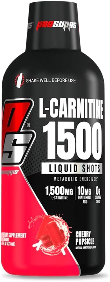PROSUPPS L-Carnitine Liquid 1500, Stimulant-Free Liquid Shots for Men & Women - Clean Workout Drink for Energy, Performance & Muscle Recovery - No Sugar, No Carbs - 31 Servings, Cherry Popsicle