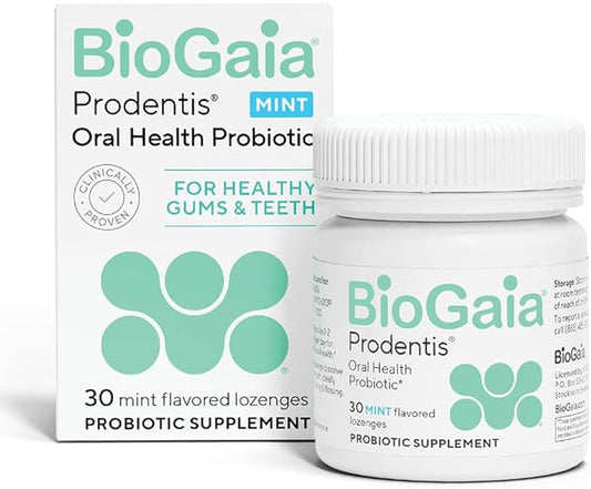 BioGaia Prodentis | Dental Probiotic Lozenges | Promotes Healthy Gums & Teeth | Defends Against Dental Problems | Replenishes Oral Microbiome | Improves Oral Health | Mint Flavor | 30 Day Supply