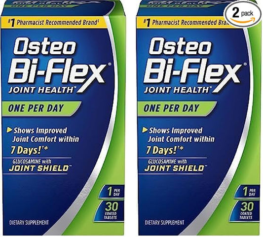 Osteo Bi-Flex Glucosamine w/Vitamin D, One Per Day, Joint Health with Bone & Immune Support, 30 Coated Tablets (Pack of 2)