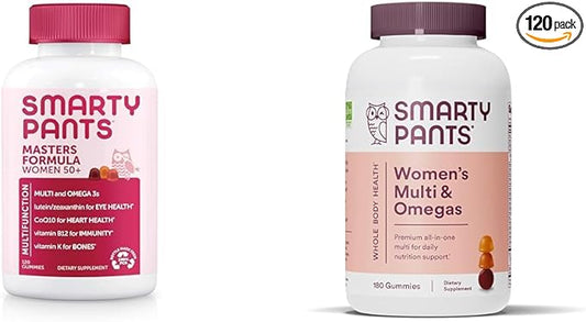 SmartyPants Gummy Multivitamin for Women 50 and Over: Omega 3 Fish Oil (EPA/DHA), Methylfolate & Women's Multivitamin Gummies: Omega 3 Fish Oil (EPA/DHA), Methylfolate, CoQ10