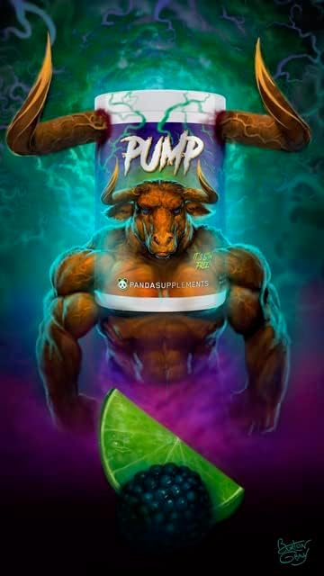 Panda Supps Pump, Pre-Workout, No-Clump Formula w/10G L-Citrulline Malate, Alpha GPC, Lions Mane,CognatiQ™, VasoDrive-AP® 40 Scoops (BlackBerry Lime)