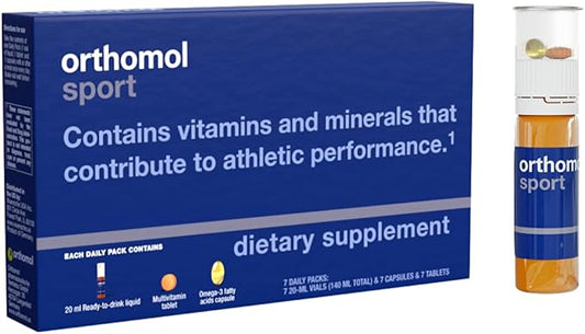 Orthomol Sport, 7-Day Supply, Premium Sports Nutrition Supplement with Vitamins A, B, C, D, E, Zinc, Iodine, Coenzyme Q10, L-Carnitine, Omega-3, and Essential Minerals for Optimal Performance