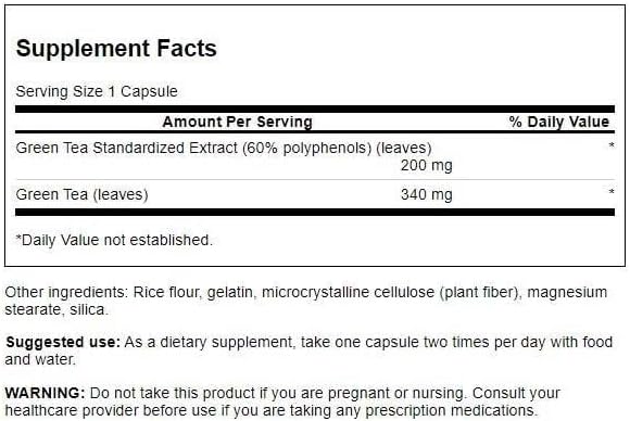Swanson Green Tea Extract (Standardized) 120 Capsules