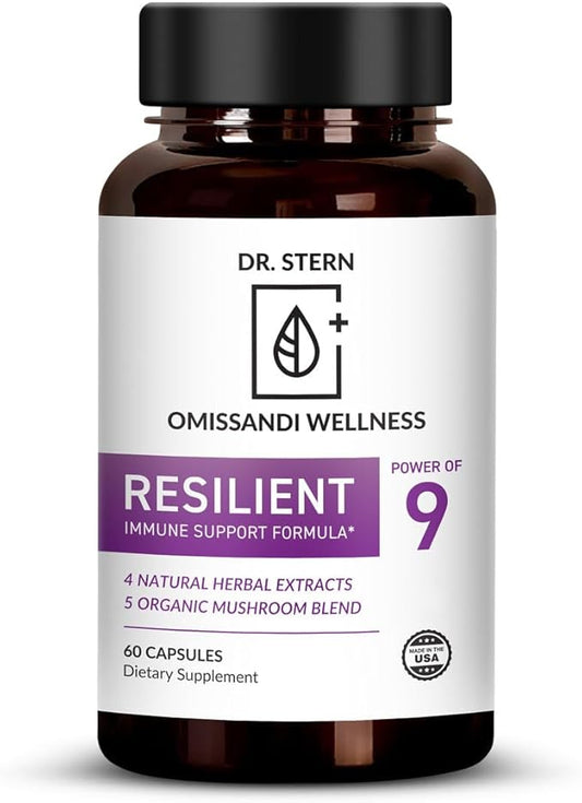 BIO-Essentials, Resilient - Natural Immune System Support - Dr. Formulated to Boost Your defenses - W/Organic Mushroom Blend, Echinacea, Astragalus, Oregano & More - Vegan - Made in USA- 60 Capsules