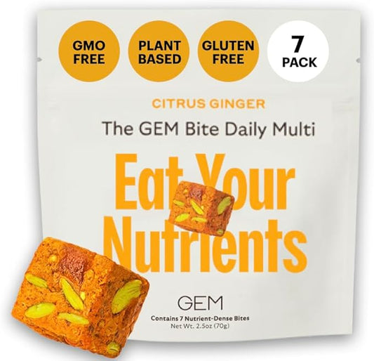 GEM Daily Multivitamin for Women & Men, 20+ Vitamins & Minerals zinc, Vitamin D, B, K, Folic Acid, Turmeric, Beta Glucan GLP-1 Booster, Supports Gut, Skin, Brain, Immunity (7 Day Trial)