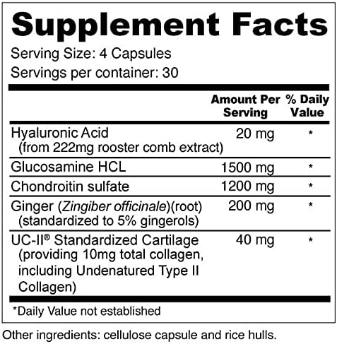 Wellness Resources JointAll - Joint Support Supplement with Natural Hyaluronic Acid, UC-II Collagen, Glucosamine, Chondroitin for Joint Strength and Comfort (120 Capsules) …