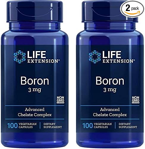 Life Extension Boron 3 Mg 100 Vegetarian Capsules (Pack of 2)