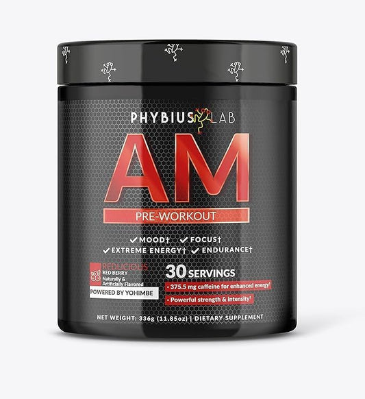 AM Pre-Workout (Sour Watermelon) Focus, Strength, Powder, 30 Servings