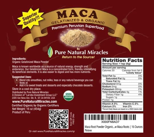 Organic Gelatinized Maca Root Powder (16 oz) - Peruvian Adaptogenic Superfood for Energy, Hormonal Balance & Endurance - Non-GMO, Vegan & Gluten-Free Herbal Booster for Men & Women