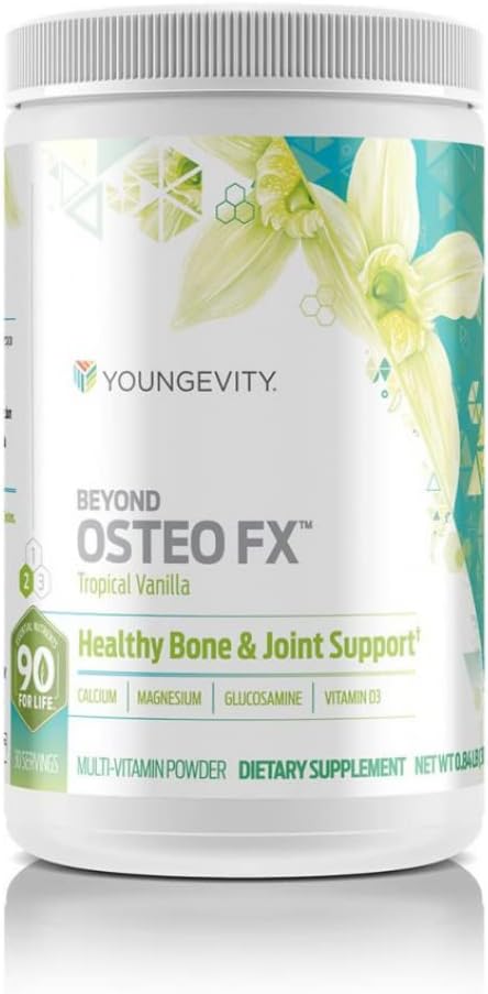 Youngevity Beyond Osteo-FX™ Powder – 1200 mg with Vitamin D3, Tri-Calcium Phosphate, Magnesium, and Zinc – Calcium Citrate Supplement for Women & Men – Non-GMO, Gluten-Free – Tropical Vanilla