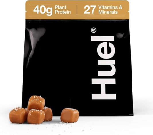 Huel Black Edition | Salted Caramel 40g Vegan Protein Powder | Nutritionally Complete Meal | 27 Vitamins and Minerals, Gluten Free | 17 Servings | Scoop not included to reduce plastic