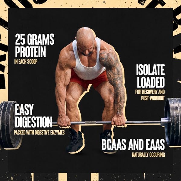 Animal Whey Isolate Protein Powder - Loaded for Pre & Post Workout Muscle Builder and Recovery with Digestive Enzymes for Men & Women - 25g Protein, Great Taste, Low Sugar - Vanilla 10 lbs