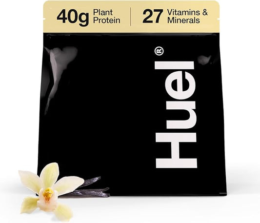 Huel Black Edition | Vanilla 40g Vegan Protein Powder | Nutritionally Complete Meal | 27 Vitamins and Minerals, Gluten Free | 17 Servings | Scoop not included to reduce plastic