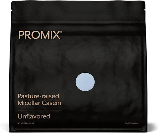 ProMix Nutrition Casein Protein Powder, Unflavored - Grass-Fed - Slow & Sustained Recovery ­Post Workout Fitness - Shakes, Smoothies, Baking & Cooking Recipes - Gluten-Free - 2.5 Pound (Pack of 1)