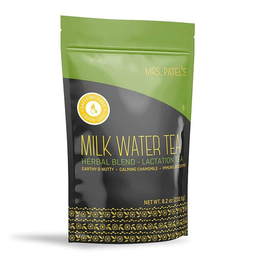 Mrs. Patel's Lactation Tea, Herbal Blend, Mild & Soothing, For Breastfeeding and Pumping Moms, Drink Iced or Hot, Loose Leaf, Caffeine Free, Gluten Free, Dairy Free, Fenugreek Free (1 Pouch)