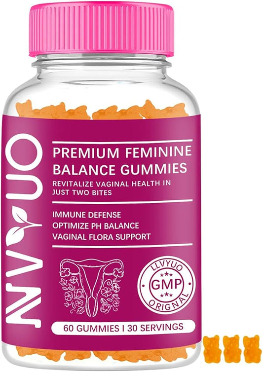 60 Feminine Vaginal Probiotics Gummies - 1 Billion CFUs Bacillus Coagulans + 100mg Pineapple Fruit Powder & Vitamin C for pH Balance, Vaginal Health, Immune Support | Vegan, Gluten-Free, USA Made