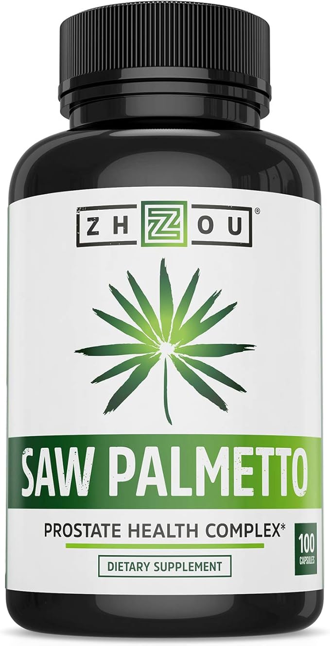 Zhou Saw Palmetto Supplement for Men - Premium Complex, Advanced Formula, Extra Strength 450mg Saw Palmetto Berry Per Capsule - 100 Vegetarian Capsules