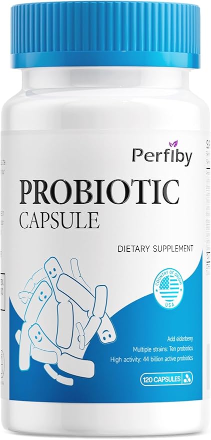 Probiotics with Elderberry for Digestive & Immune Health Supports Occasional Constipation, Diarrhea, Gas & Bloating, 120 Capsules, 60-Day Supply