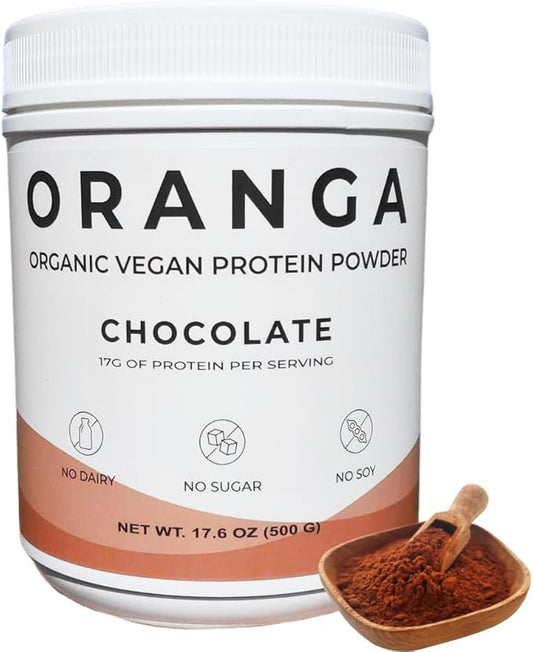 Organic Vegan - Tri-Blend Plant Based Protein Powder - No Additives, Dairy-Free, Soy-Free, Keto-Friendly, Gluten-Free, Non-GMO - 17 Servings (442g) (Large, Chocolate)